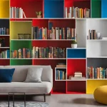 Color Block Bookshelf Styling