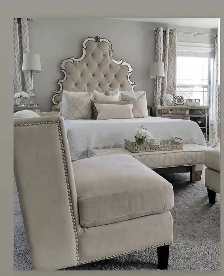 Classic Elegance with Tufted and Mirrored Accents