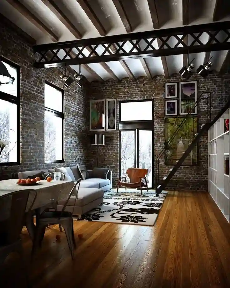 Grand Gothic Industrial Living Space