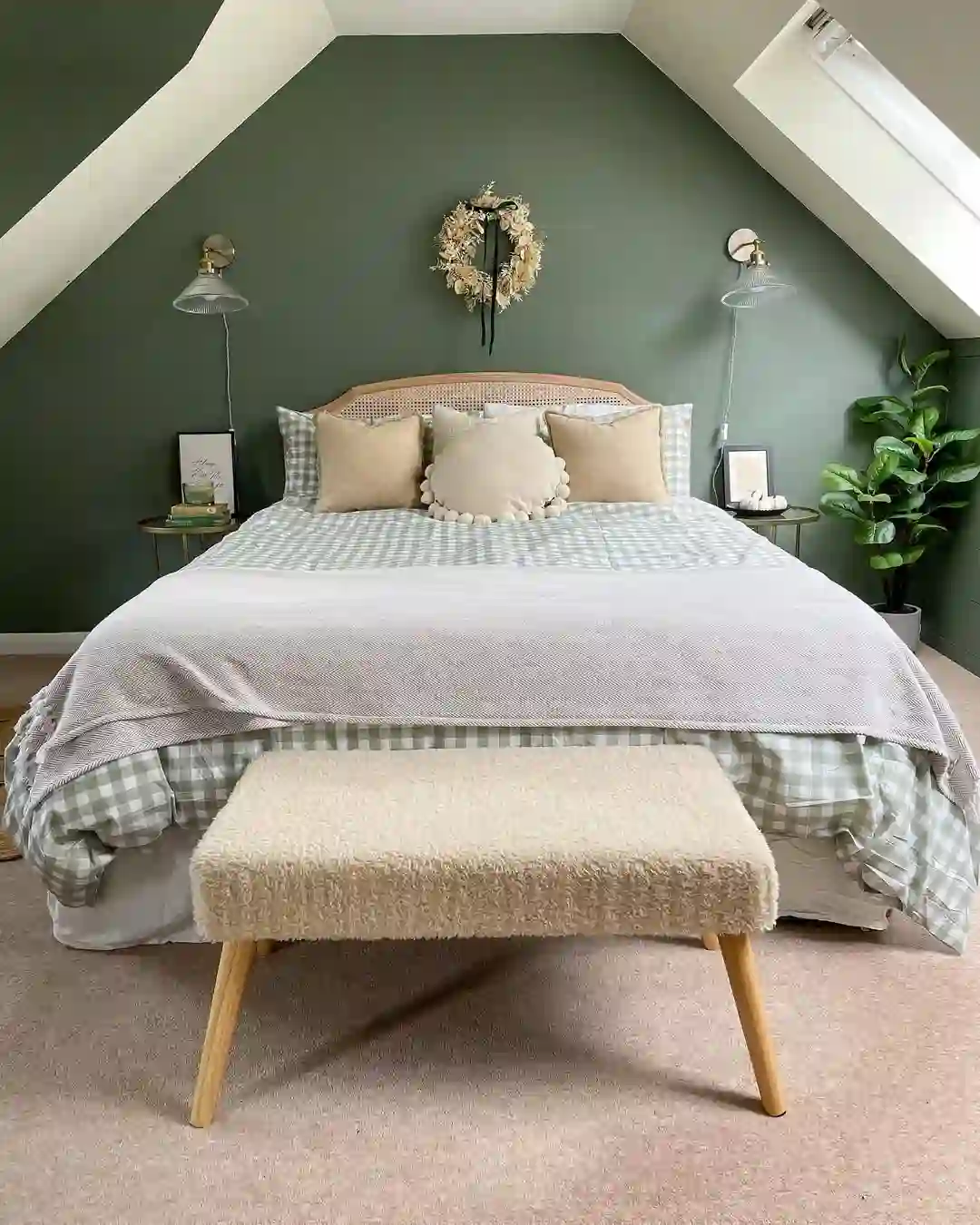 Vintage Green Bedroom with a Pop of Yellow