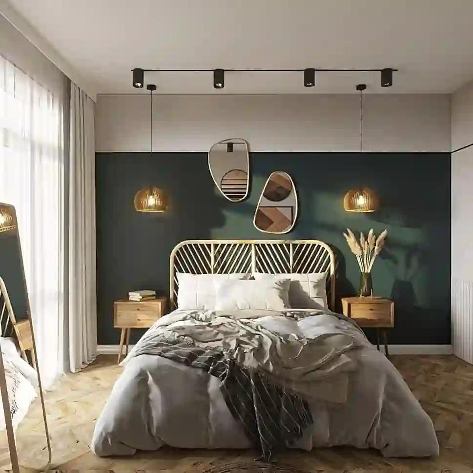 Warm and Cozy Green Bedroom with a Vintage Touch