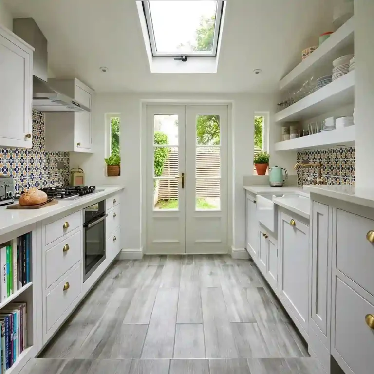 Light-Filled Galley with Colorful Tiles