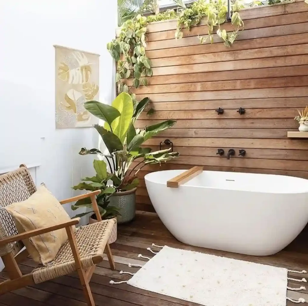 Boho-Inspired Wooden Spa Nook