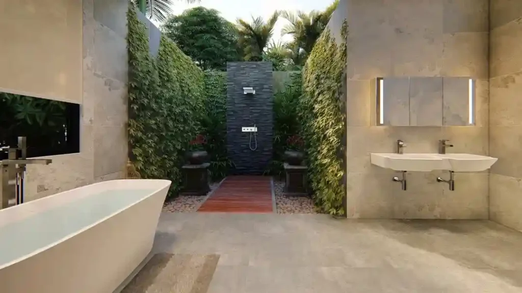 Sleek Zen-Inspired Outdoor Bathroom