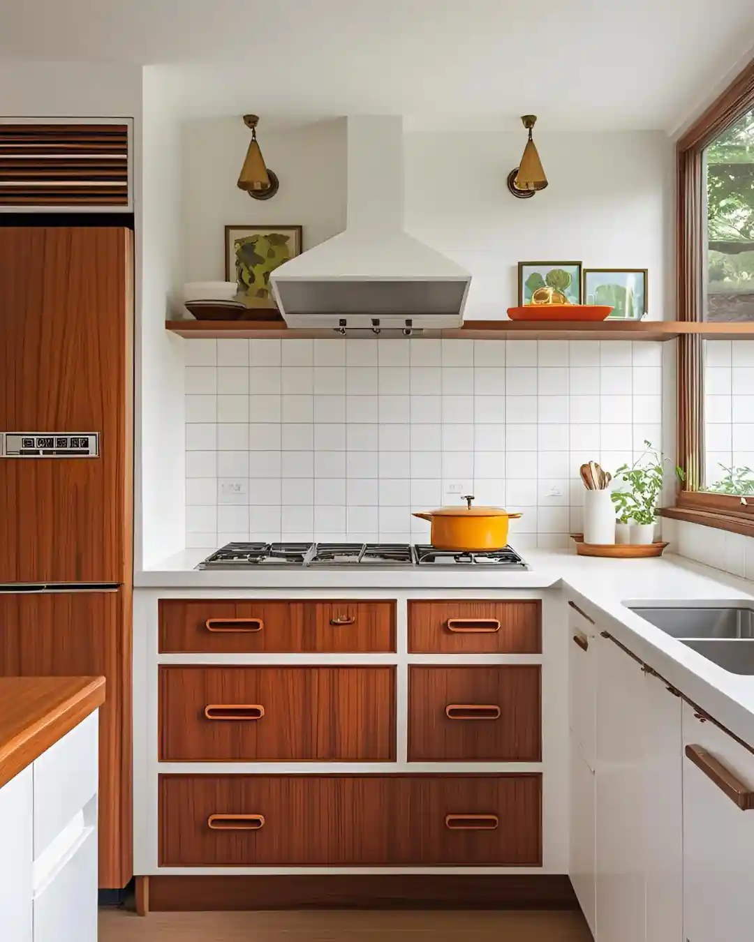 16 White Kitchen with Wood Accents Ideas