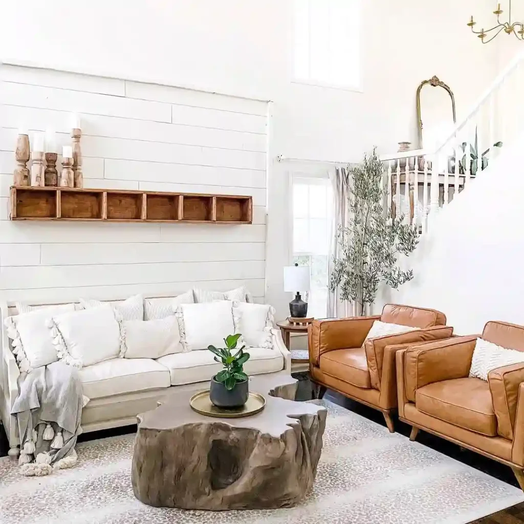 Bright Whites with Leather Accents