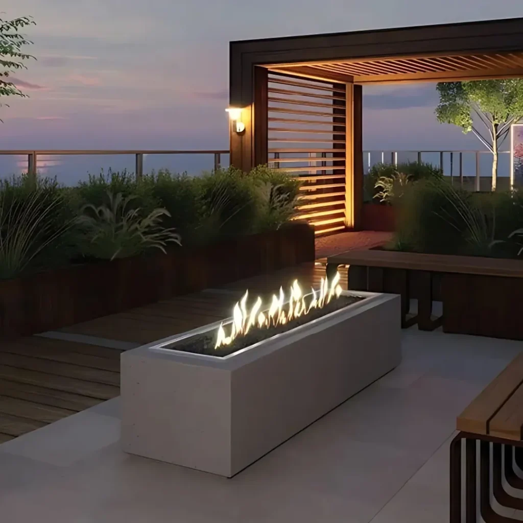 Cozy Fire Pit with Outdoor Pizza Oven