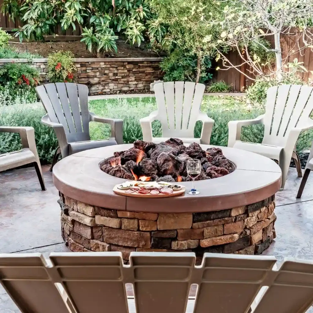 Mediterranean Courtyard Fireplace