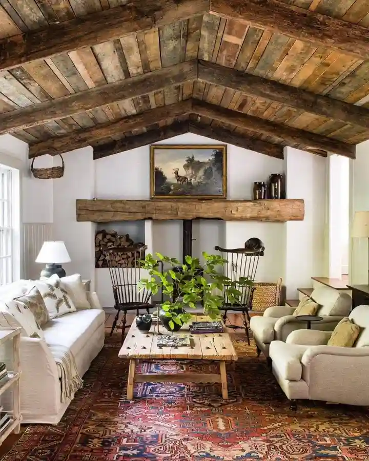 Rustic Charm with Reclaimed Wood Ceiling