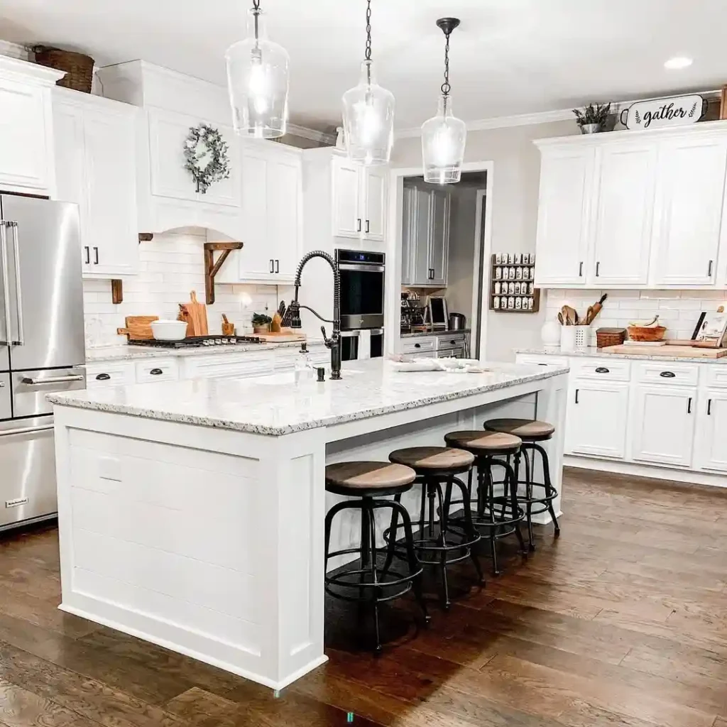 Spacious Farmhouse Kitchen with Functional Island Seating