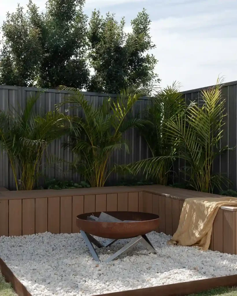 Tropical-Inspired Garden Fire Pit