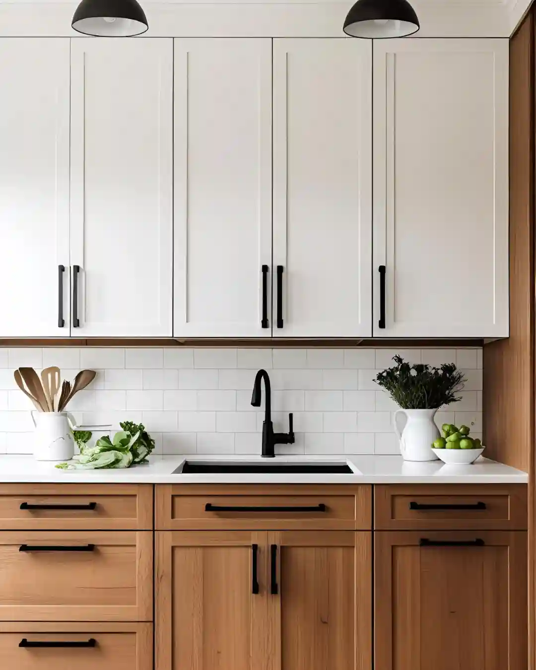 16 White kitchen with black hardware