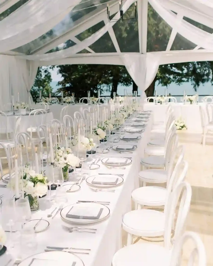 All-White Minimalist Tent Setup