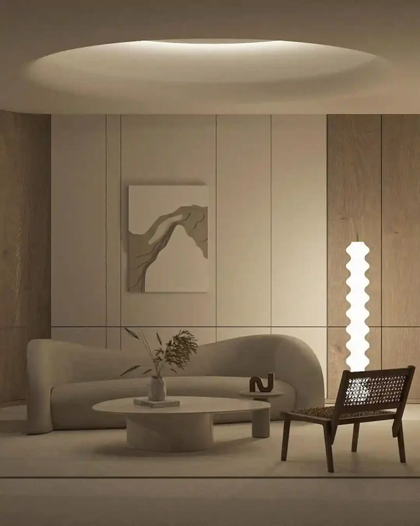 Bright Minimalist Room with Boho Textures