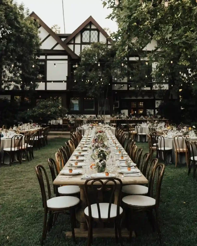 Classic Garden Party Reception with Bistro Vibes