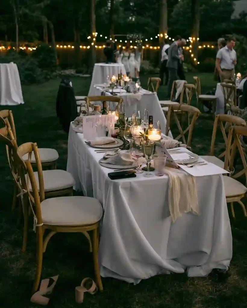 Cozy Candlelit Backyard Reception