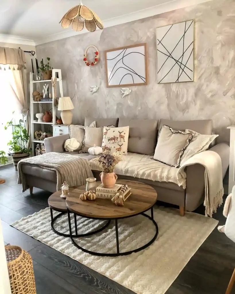 Cozy Scandinavian Living Room with Rustic Charm