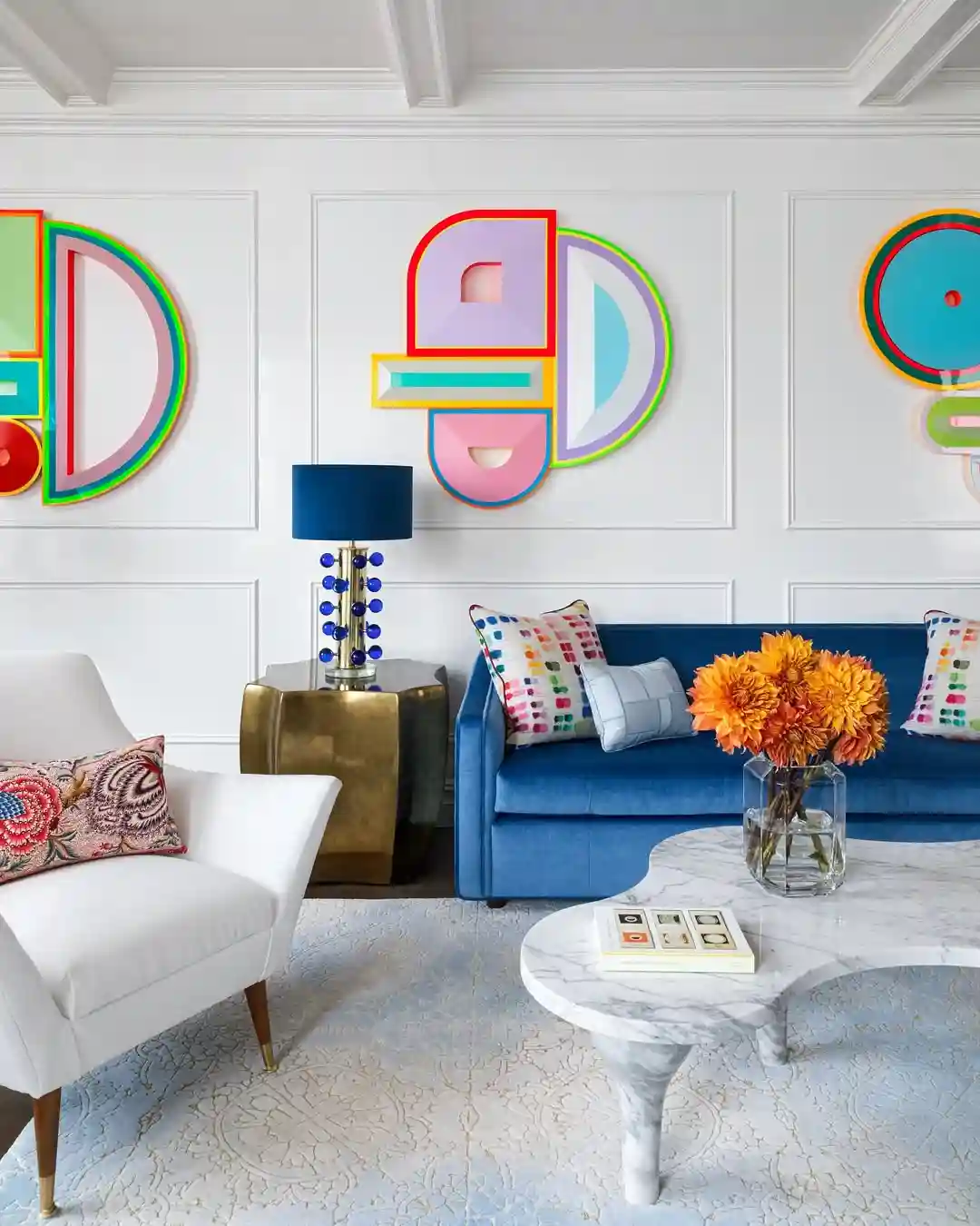 Crisp White Living Room Paint Color Idea