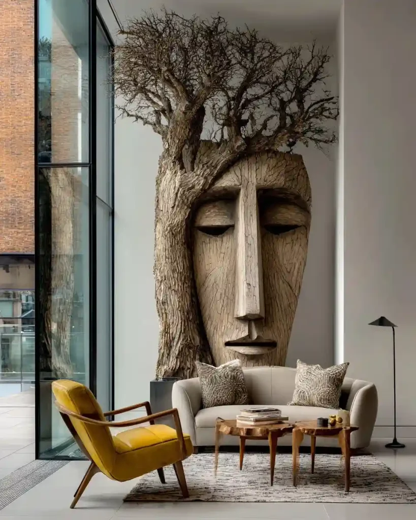 Curved Sofa and Blush Armchairs in a Warm Minimalist Palette