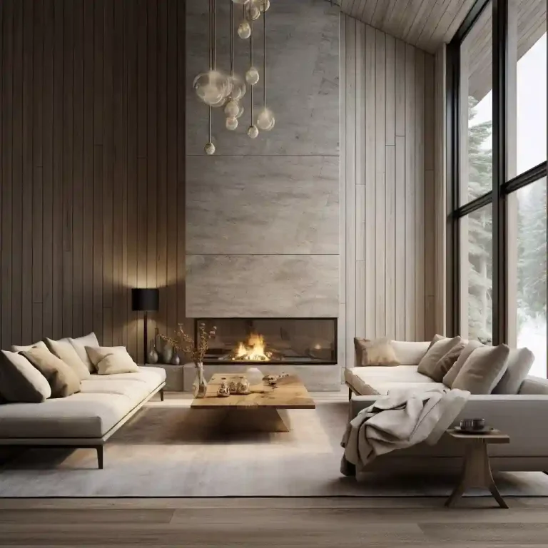 Luxury Chalet-Style Scandinavian Living Room