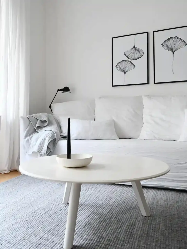 Minimalist Black and White Scandinavian Living Room