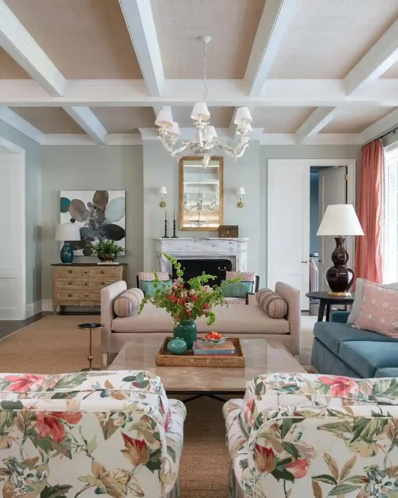 Pale Blue-Gray Living Room Paint Color Idea