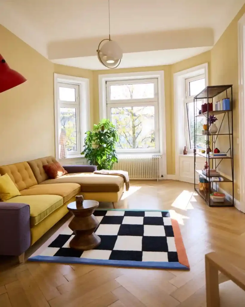 Pale Buttercream Living Room Paint Color Idea