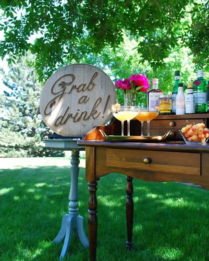 Rustic “Grab a Drink” Beverage Station