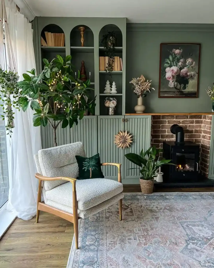 Sage Green Living Room Paint Color Idea