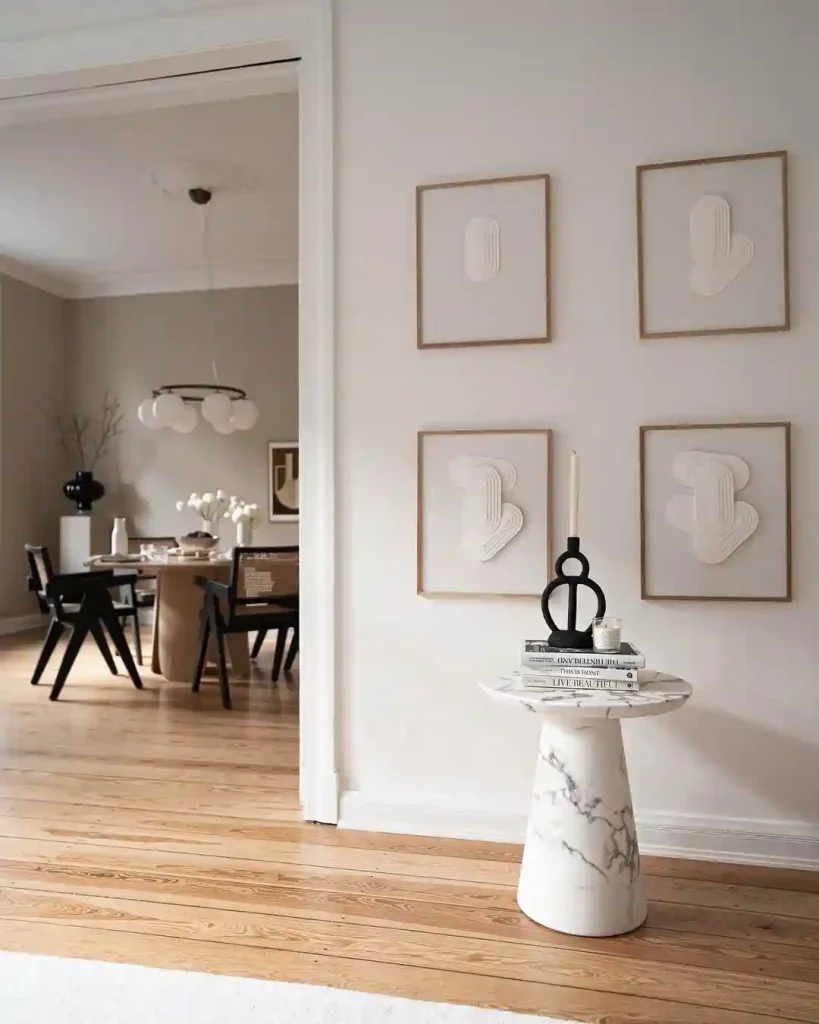 Scandinavian Living-Dining Combo with Curated Art