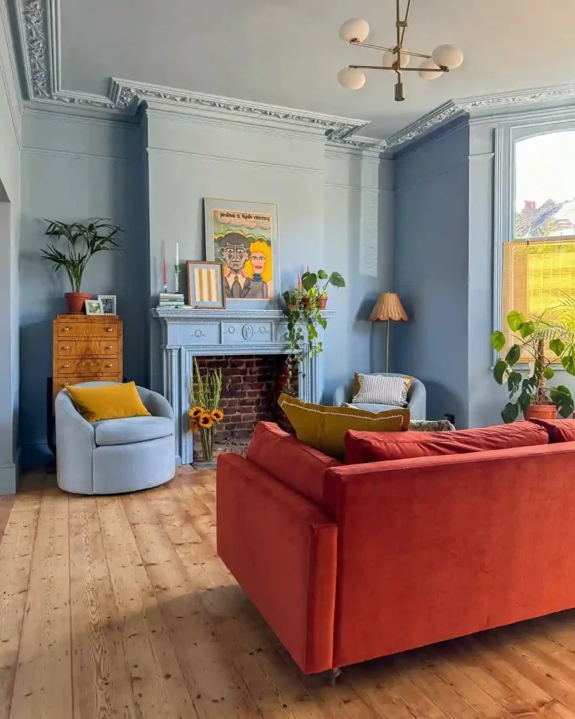 Sky Blue Living Room Paint Color Idea