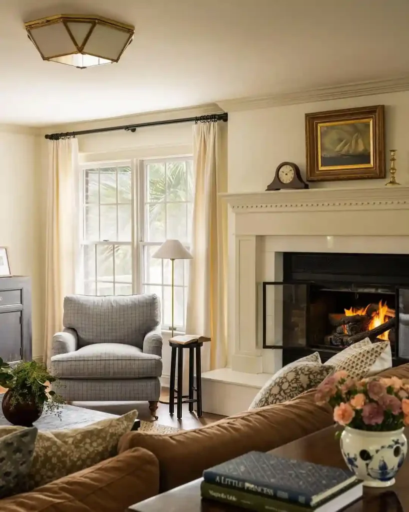 Soft Cream Living Room Paint Color Idea