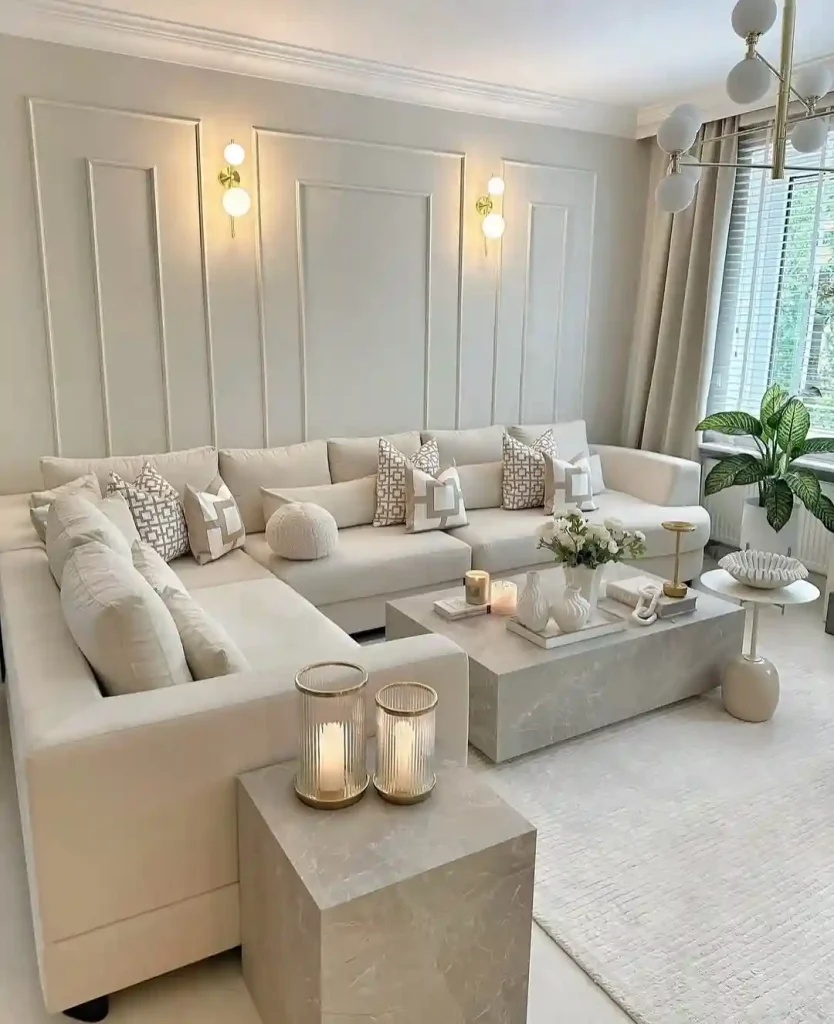 Soft Greige Living Room Paint Color Idea