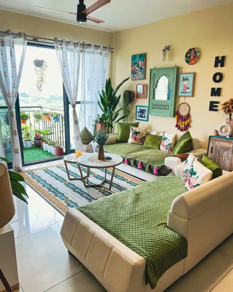 Warm Yellow Living Room Paint Color Idea