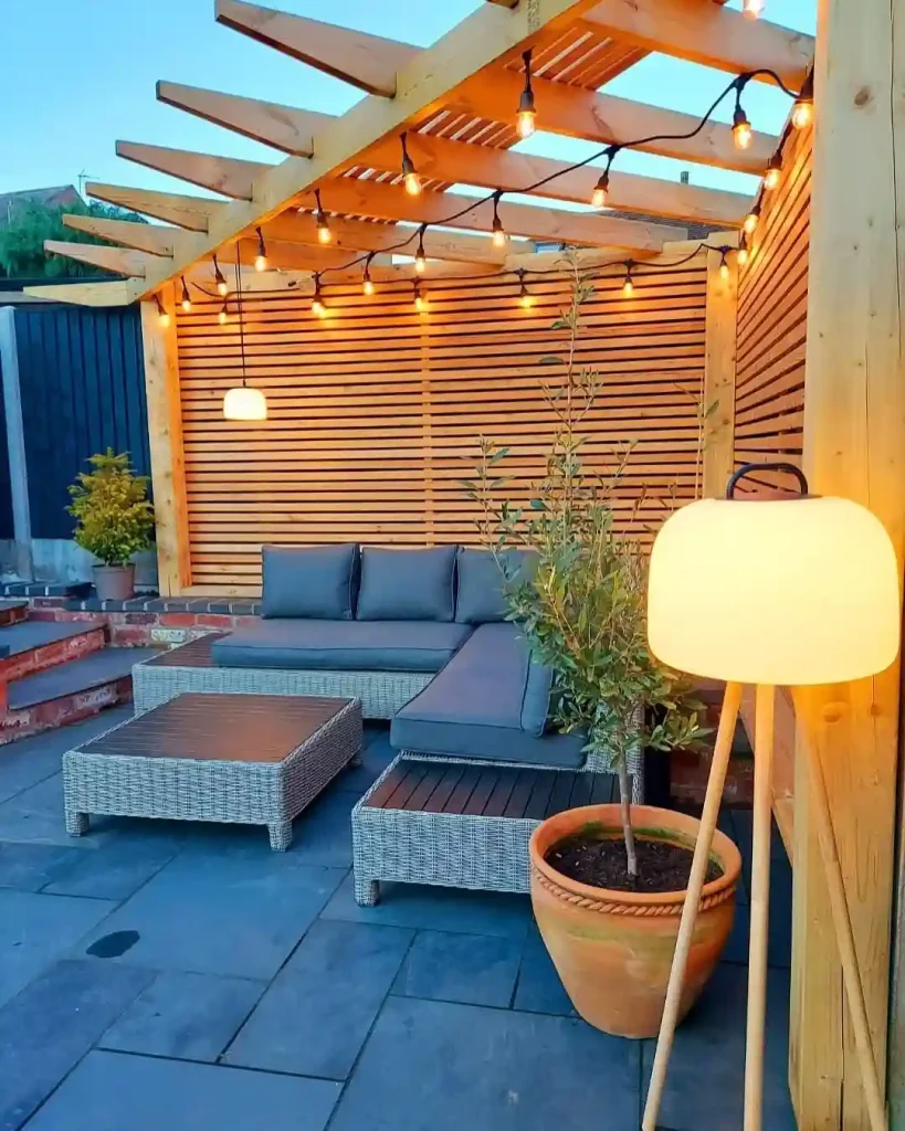 Warm and Cozy Pergola with String Lights