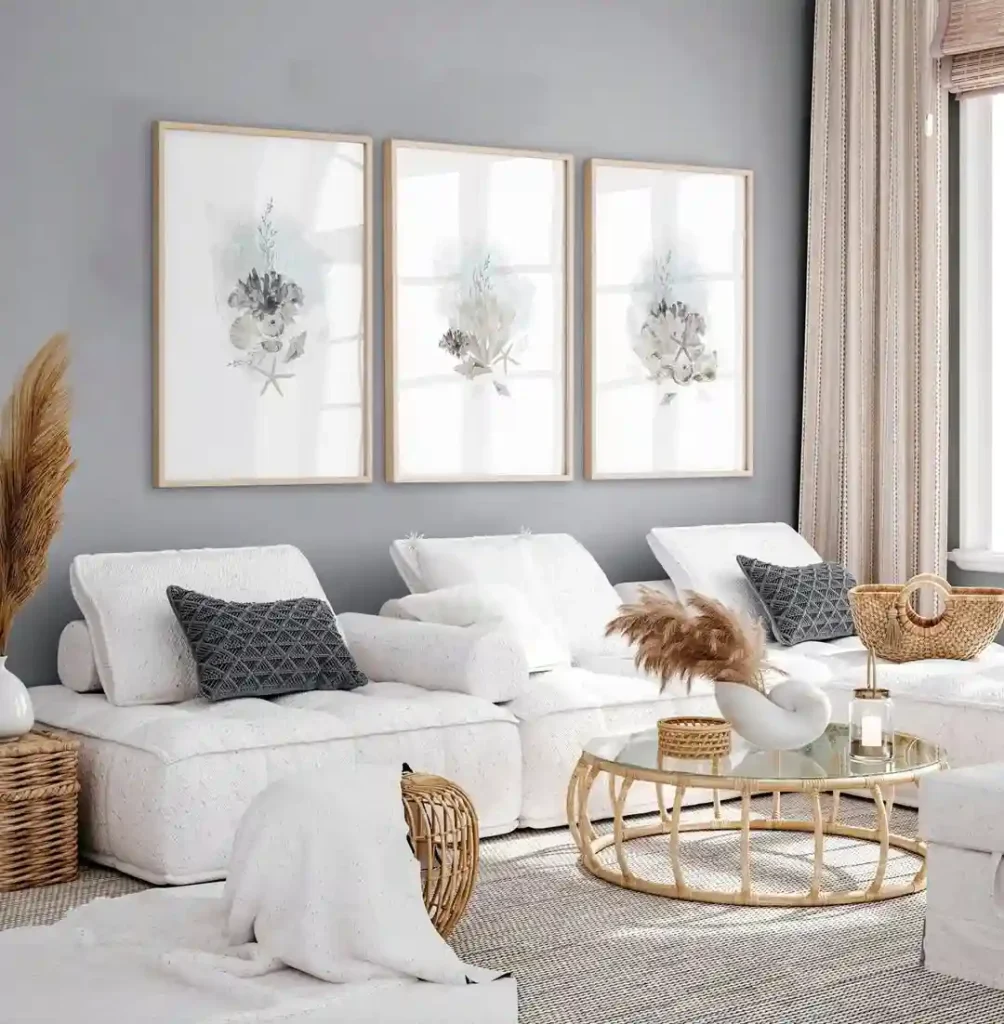 Coastal-Inspired Art with Airy Comfort