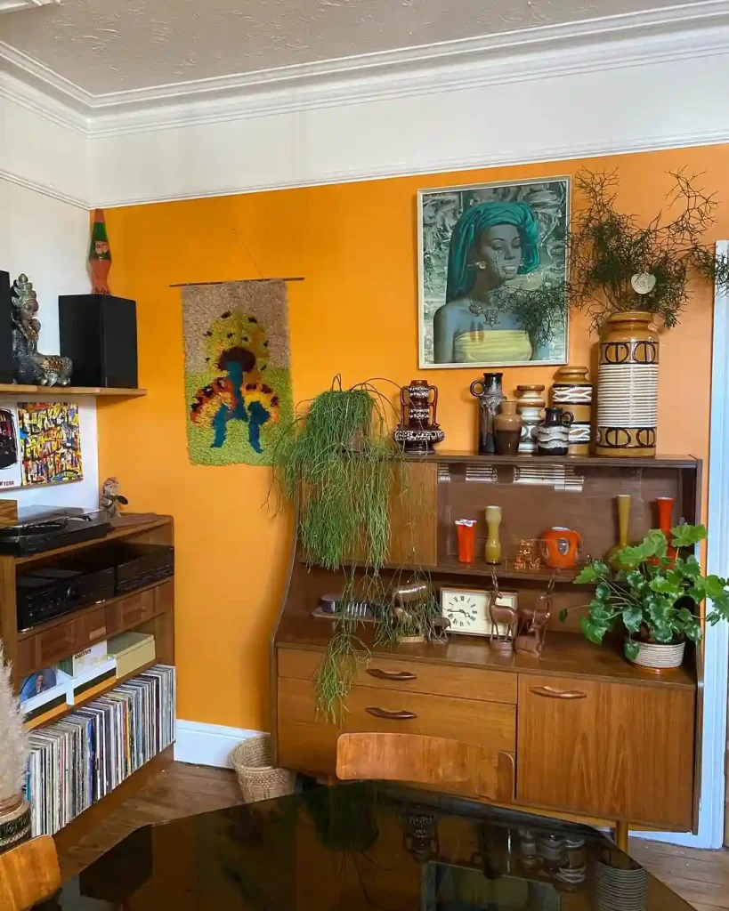 Groovy Wall Tapestry and Mid-Century Storage