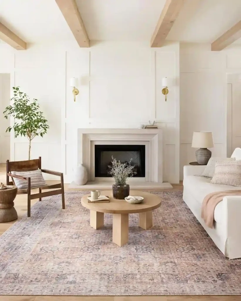 Soft Pastel Rug in a Light and Airy Space