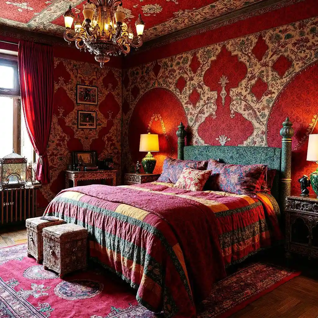 Luxe Botanical Maximalist Bedroom