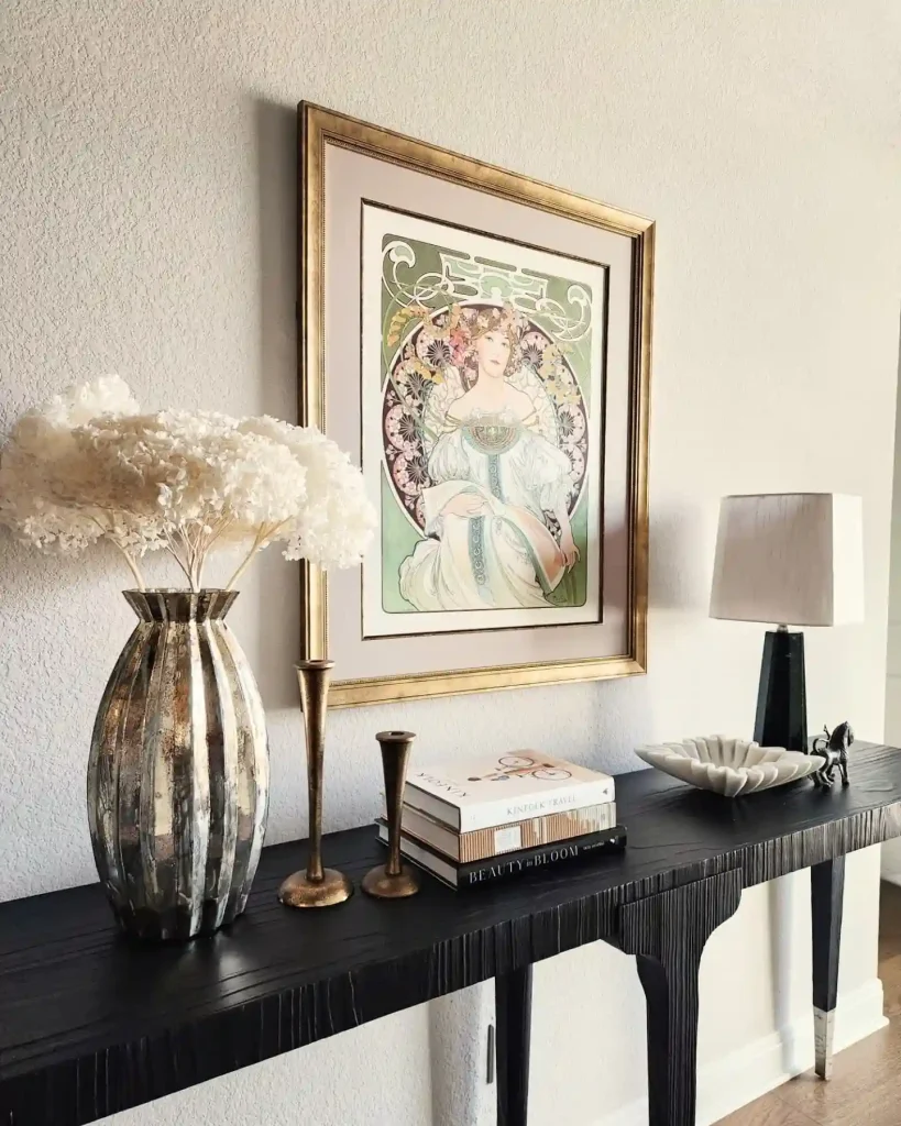 Artistic Entryway Console Styling