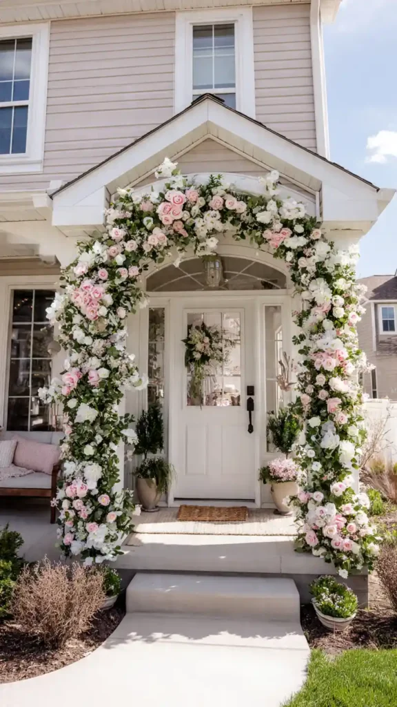 Arched Floral Door Frame Accent