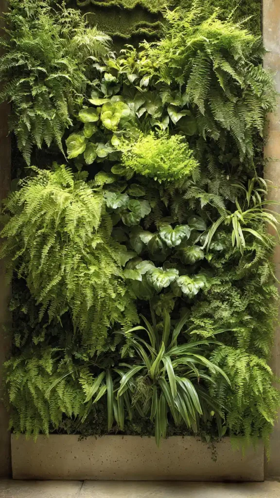 Balcony Green Wall with Mixed Textures