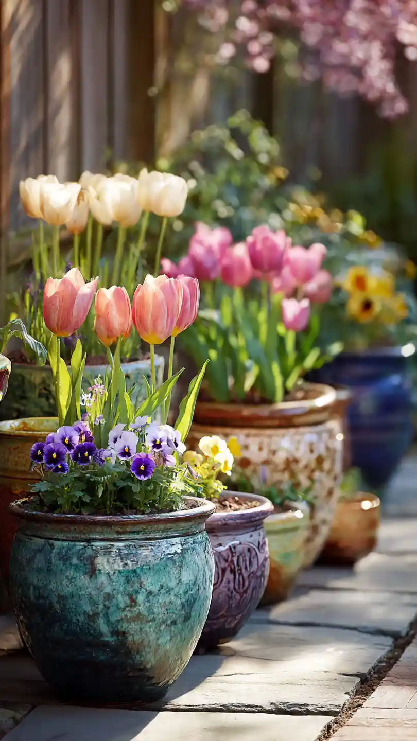 Colorful Spring Container Garden