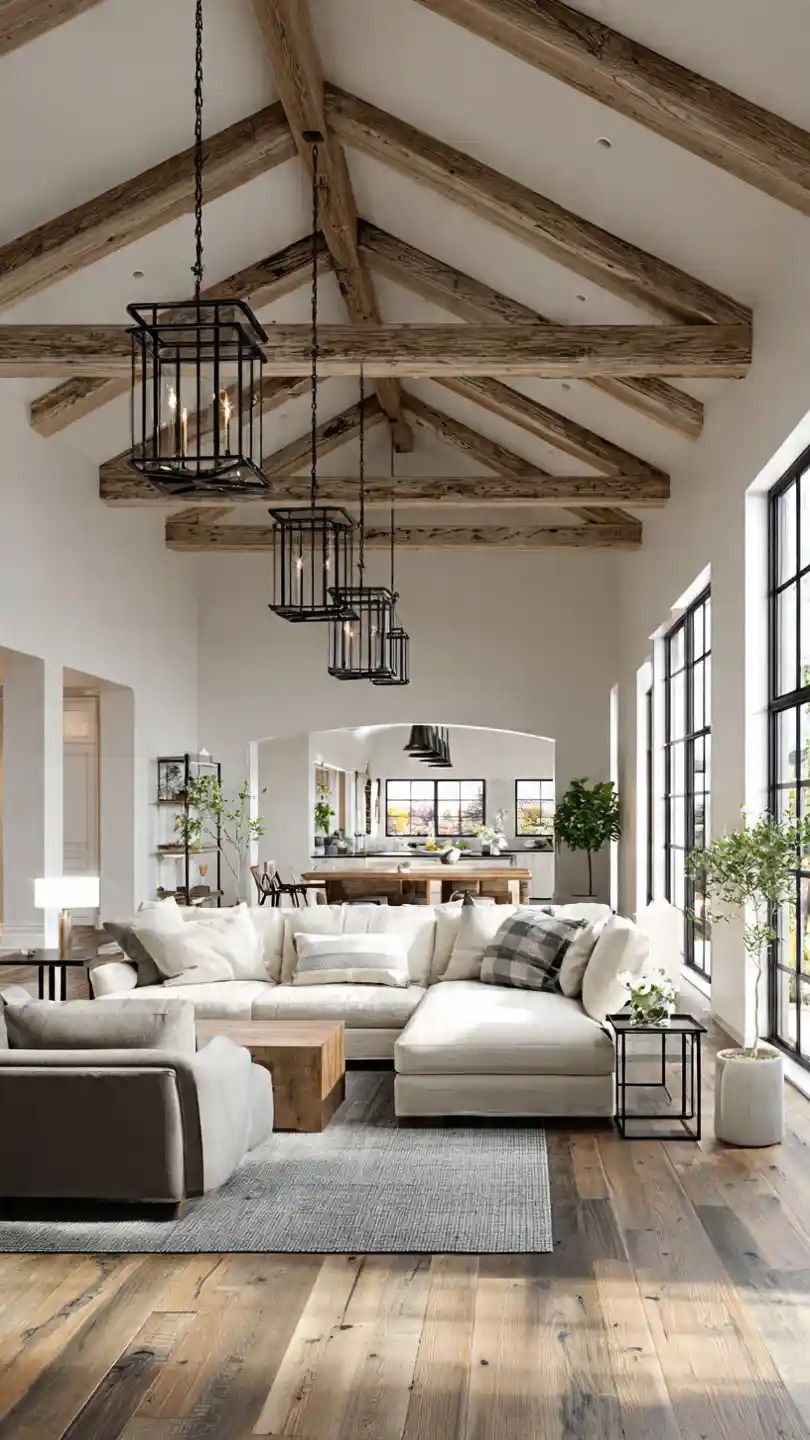 25 Industrial Farmhouse Living Room Ideas