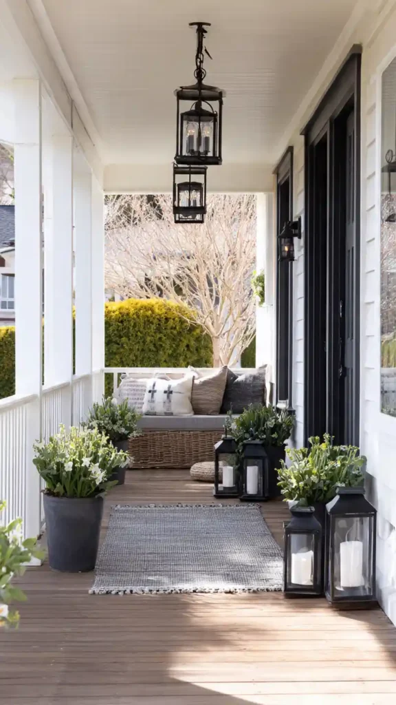 Lanterns with Fresh Greenery