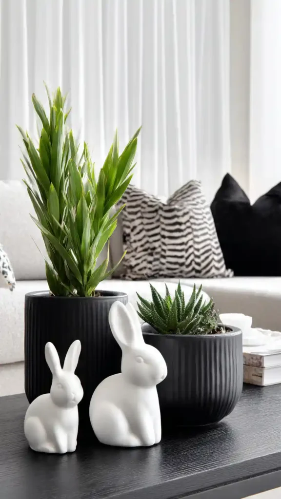 Modern Black & White Easter Decor