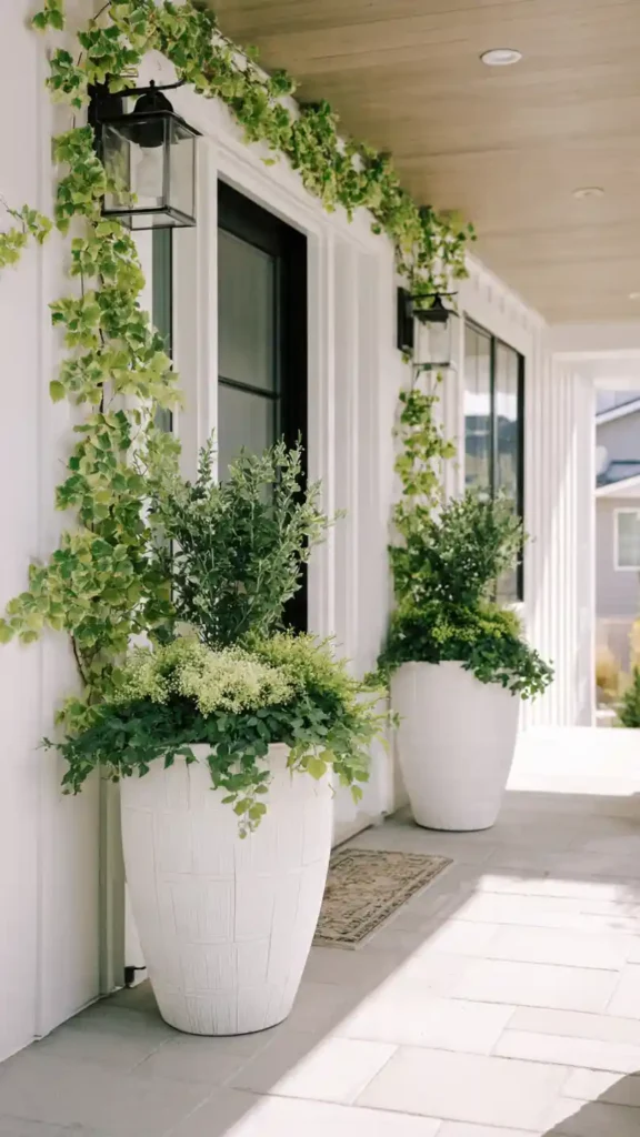 Neutral Green & White Porch