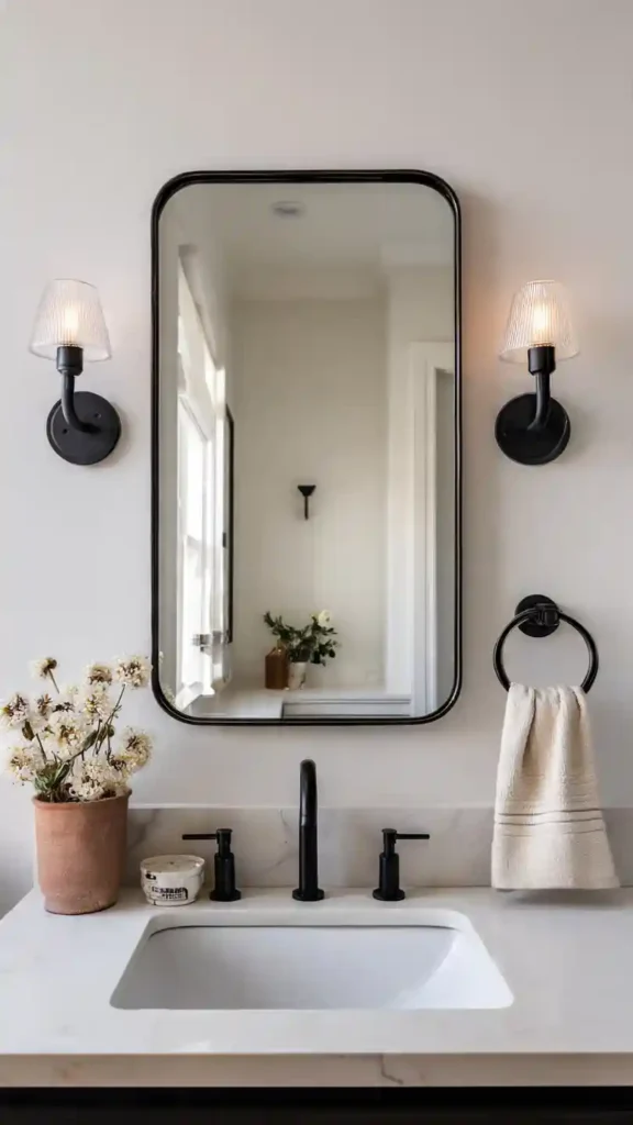 Black Frame Bathroom Mirror