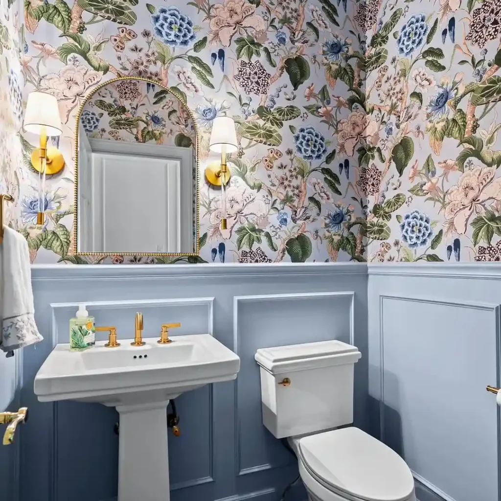 Bold Wallpaper Statement Half Bathroom