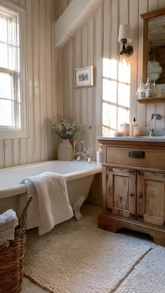 Cozy Cottage Farmhouse Bathroom